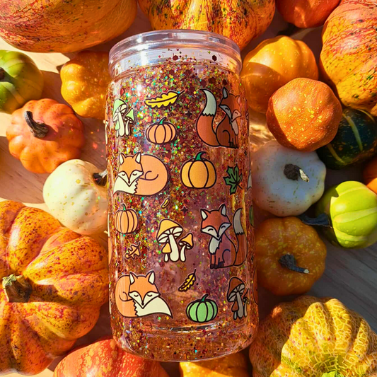 Verre snow globe - petit renard