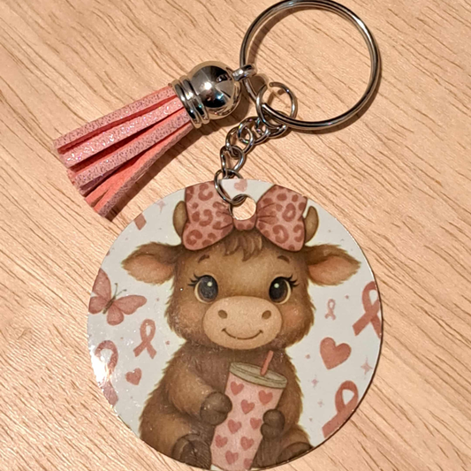 Porte-clés – Petite vache Octobre Rose