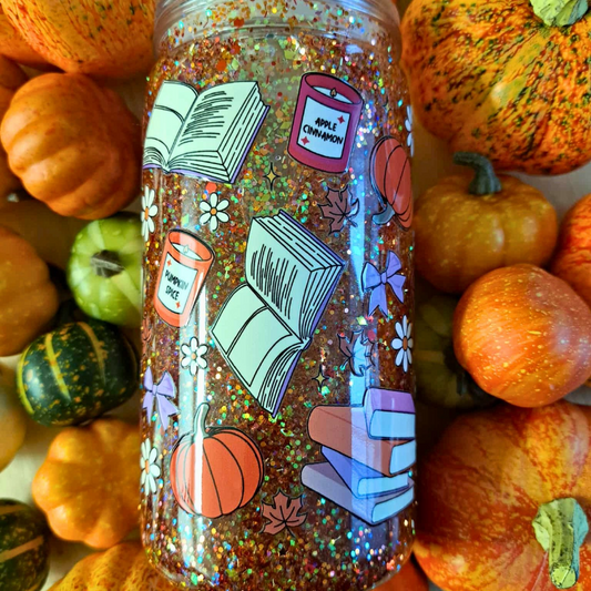 Verre snow globe - Lecture d'automne